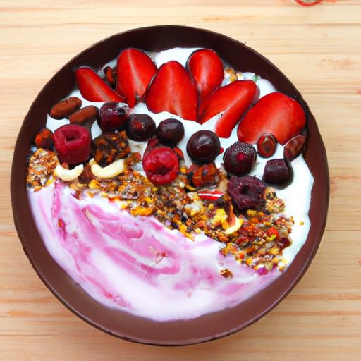 Berry Smoothie Bowl Delight with Crunchy GF Granola Twist