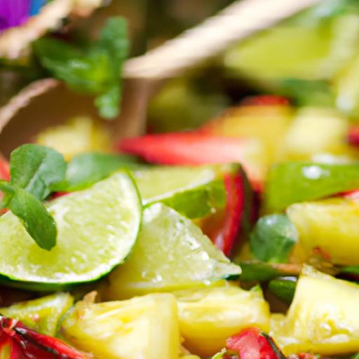 Zesty Tropical Fruit‍ Salad with⁣ Lime & Fresh Mint‍ Twist