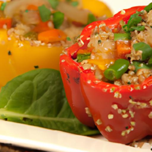 Colorful Stuffed Bell Peppers with Herbed Quinoa Delight