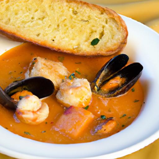 Savor the Flavors: Seafood Cioppino with Crusty Bread Delight