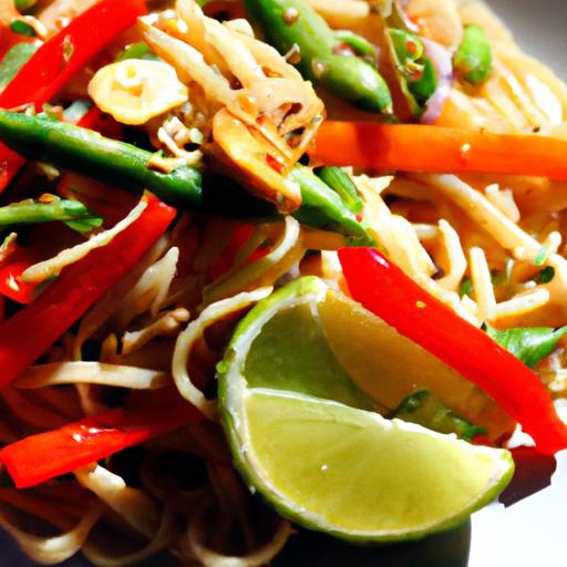 Vibrant Thai Peanut Noodles with Colorful⁣ Veggies Delight