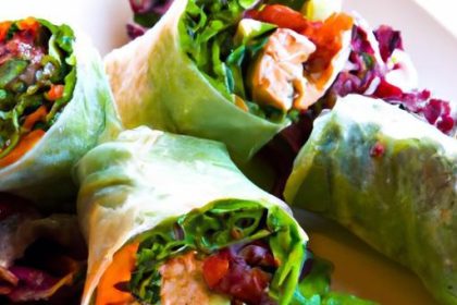 Vibrant Raw Collard Green Wraps Packed with Fresh Veggies