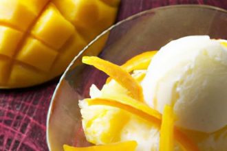 Tropical Delight: Creamy Mango Sorbet with Coconut Milk