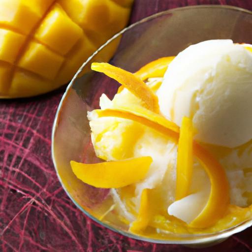 Tropical Delight: Creamy Mango Sorbet with Coconut Milk
