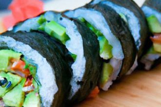 Deliciously Fresh: Vegan Sushi Rolls with Avocado & Cucumber