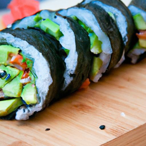 Deliciously Fresh: Vegan Sushi Rolls with Avocado & Cucumber