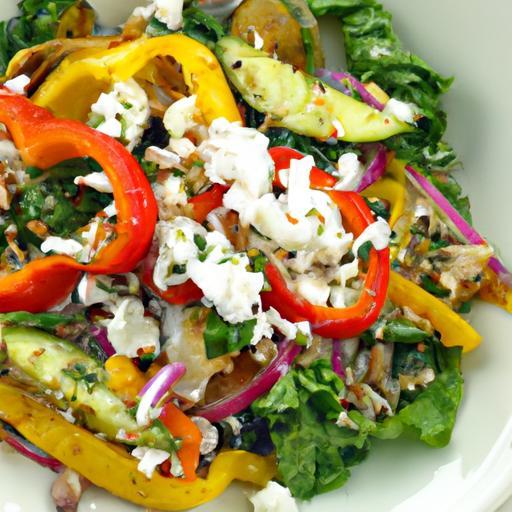 Wholesome Farro Salad with Roasted Veggies and Feta Flair