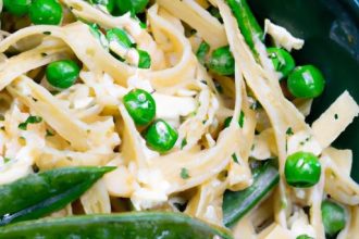 Effortless One-Pot Creamy Vegan Pasta with Fresh Peas