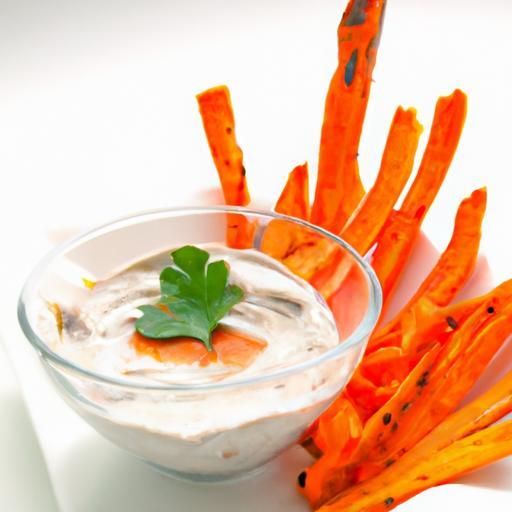 Crunchy Carrot & Celery Sticks Paired with Creamy Cashew Dip