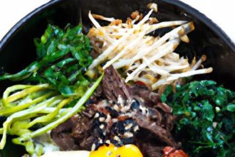 Bibimbap Delight: Savoring Beef and Veggie Harmony