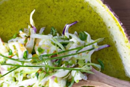 Crunchy Kohlrabi Slaw with Zesty Creamy Dill Dressing
