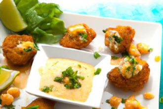 Crispy Clam Fritters Paired with Zesty Tartar Dip Delight