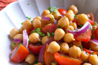 Bright and Healthy: Chickpea Tomato Salad with Olive Oil Delight