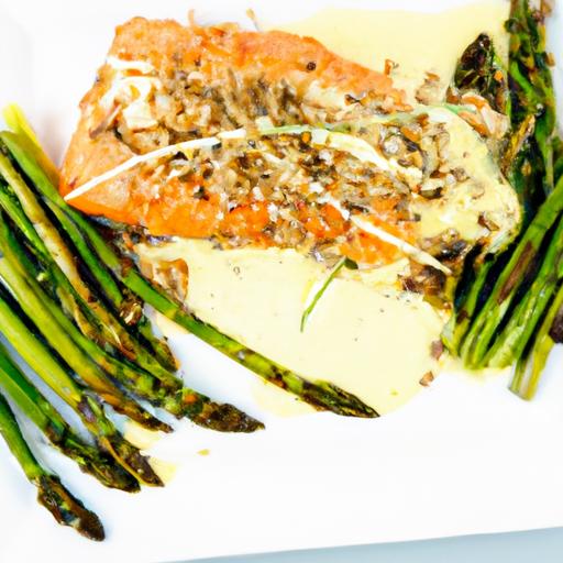 Savor Herb-Crusted Salmon Paired with Crisp Asparagus Delight