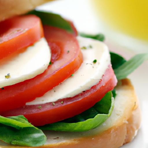 Sunrise Bliss: Tomato⁣ & Mozzarella Breakfast Sandwich delight