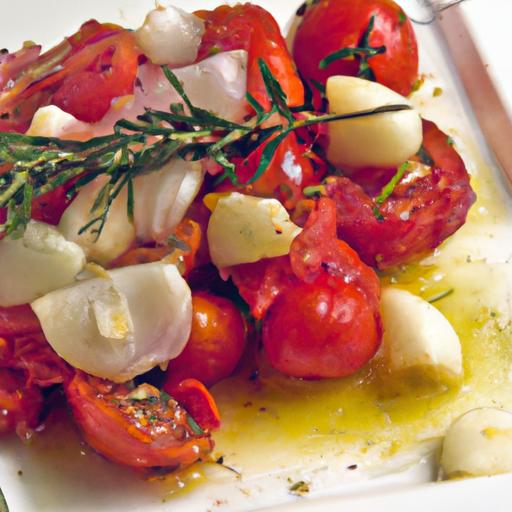 Slow-Cooked Tomato Confit with Garlic & Fresh Thyme Delight
