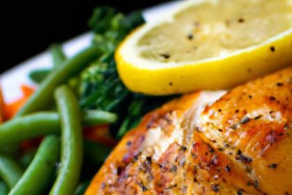 Zesty Lemon Herb Grilled Chicken with Fresh Steamed Veggies